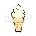 Signmission Safety Sign, 1.5 in Height, Vinyl, 16 in Length, Soft Ice Cream Cone Vanilla D-DC-16-Soft Ice Cream Cone Vanilla